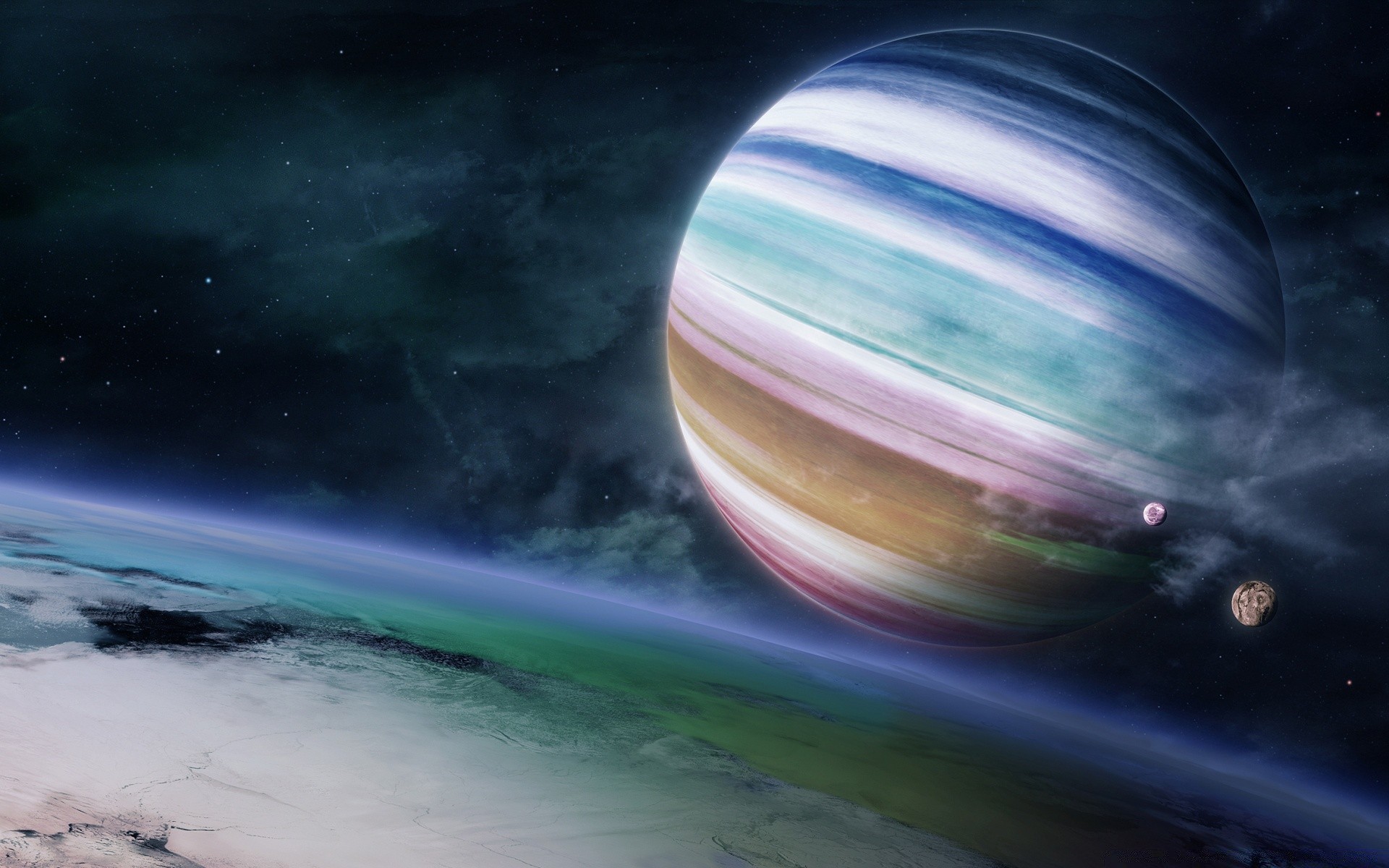 planets moon planet water astronomy blur motion light science space ball-shaped travel nature rainbow illustration