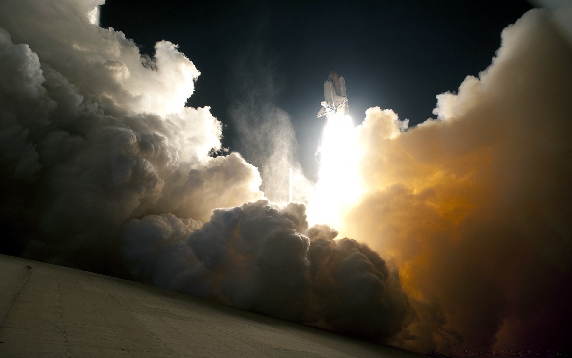 space sunset dawn landscape light smoke sky storm