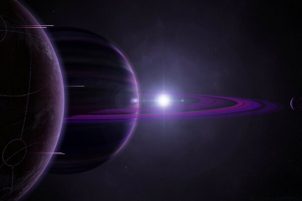 Purple-colored planets in a dark galaxy