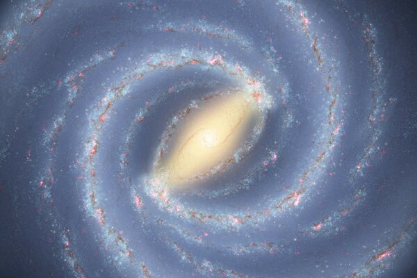银河系在太空中的无限螺旋
