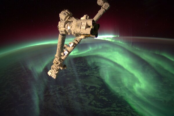 Incredible view from the satellite on the planet green light