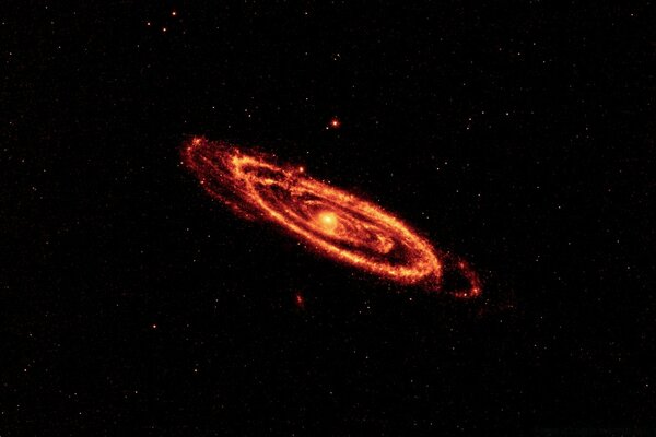 A fiery spiral in black space