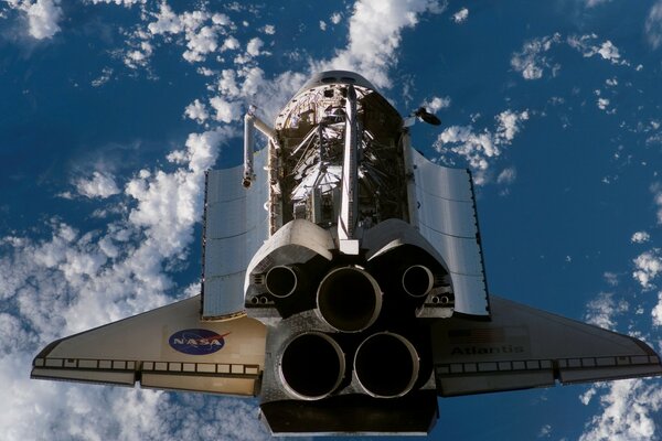 NASA shuttle flight in space