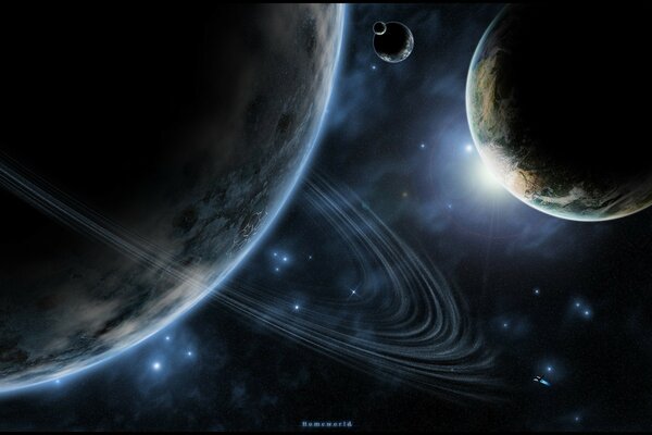 Астрономическое изображение разных планет и луны