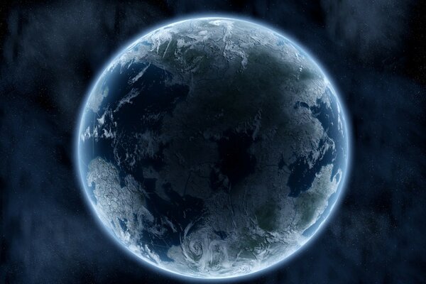 Планета из космоса. Копия земного шара