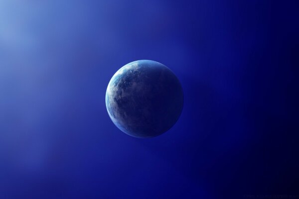 A planet on a blue background