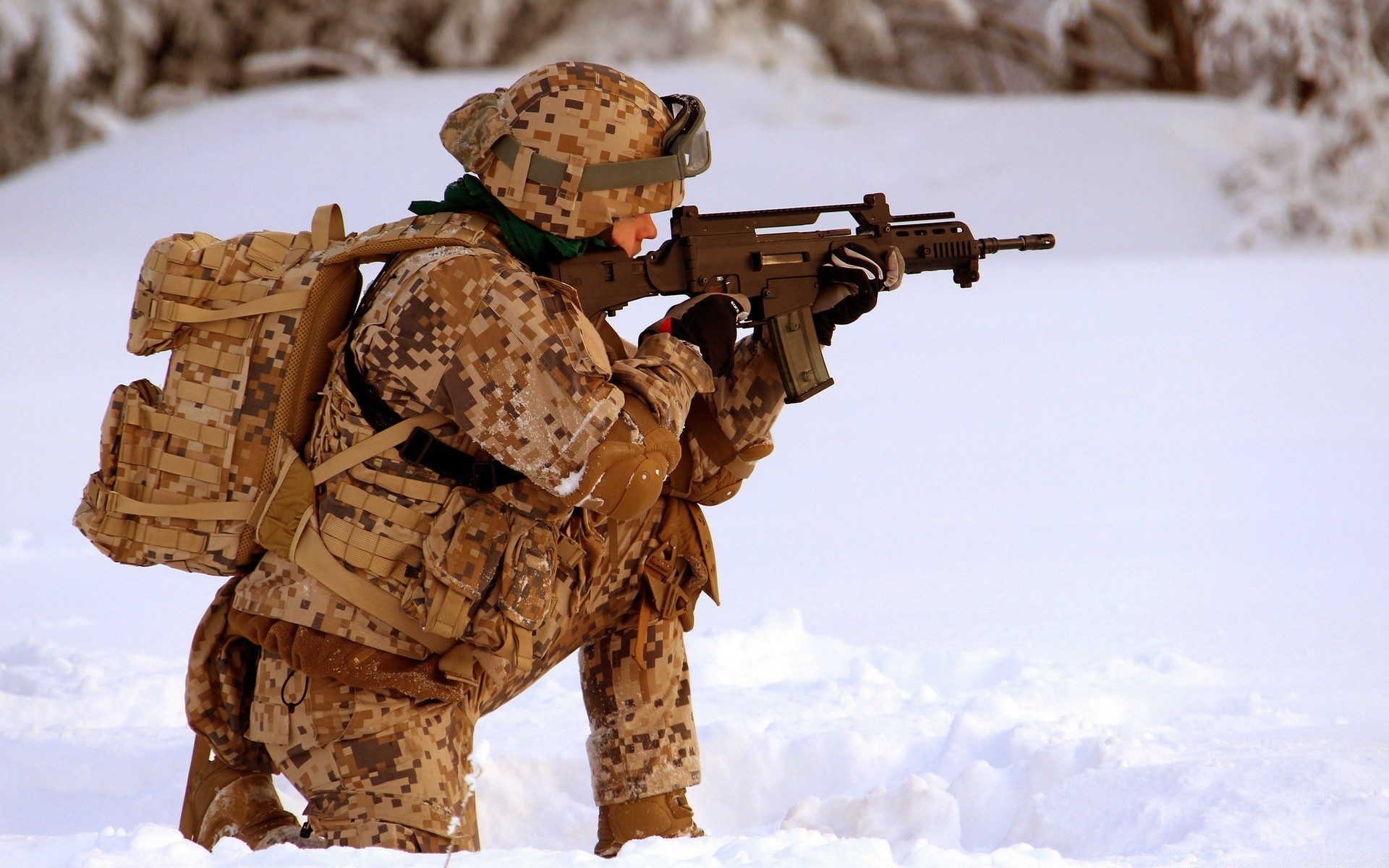 infantry snow winter military weapon war one soldier gun recreation adult daylight outdoors man army action