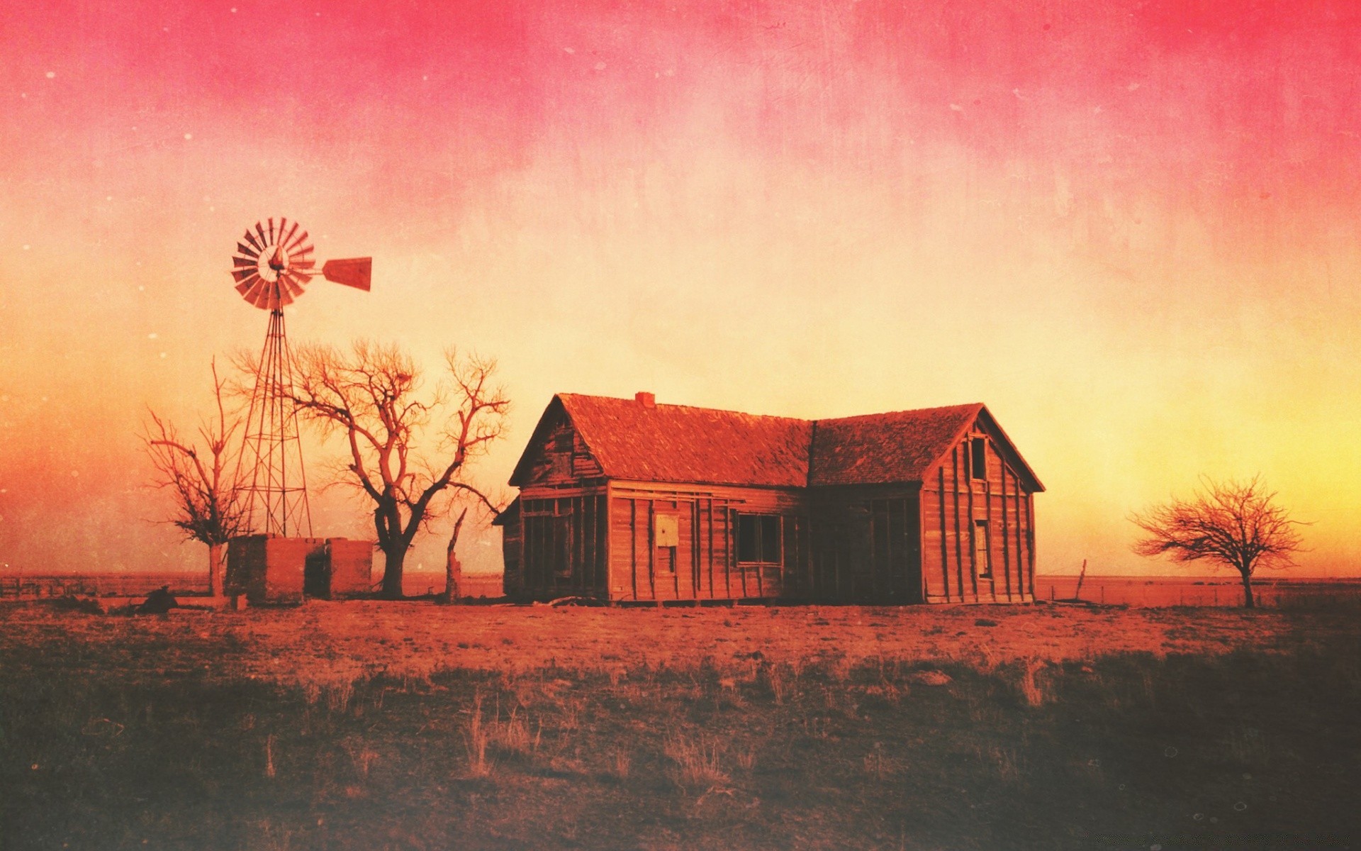 vintage celeiro pôr do sol à noite ao ar livre fazenda casa amanhecer paisagem casa agricultura casa céu árvore