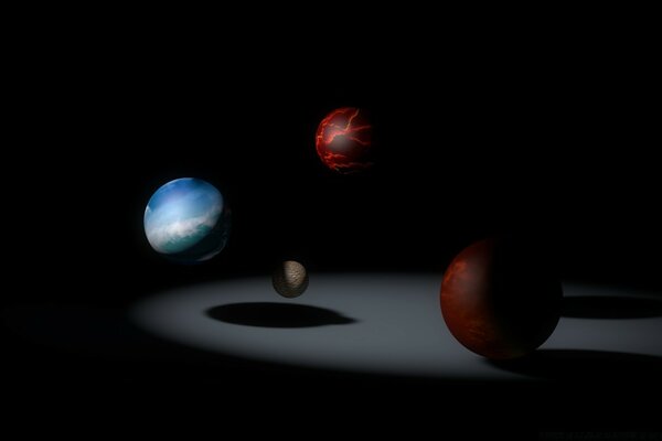 Graphic drawing of the parade of planets