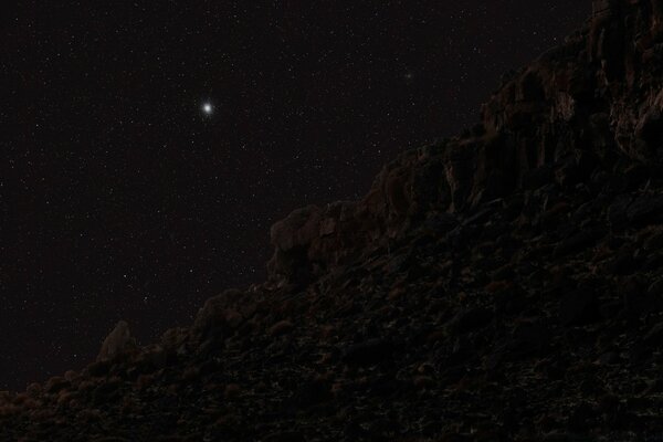 Cosmic starry sky from the side of the earth