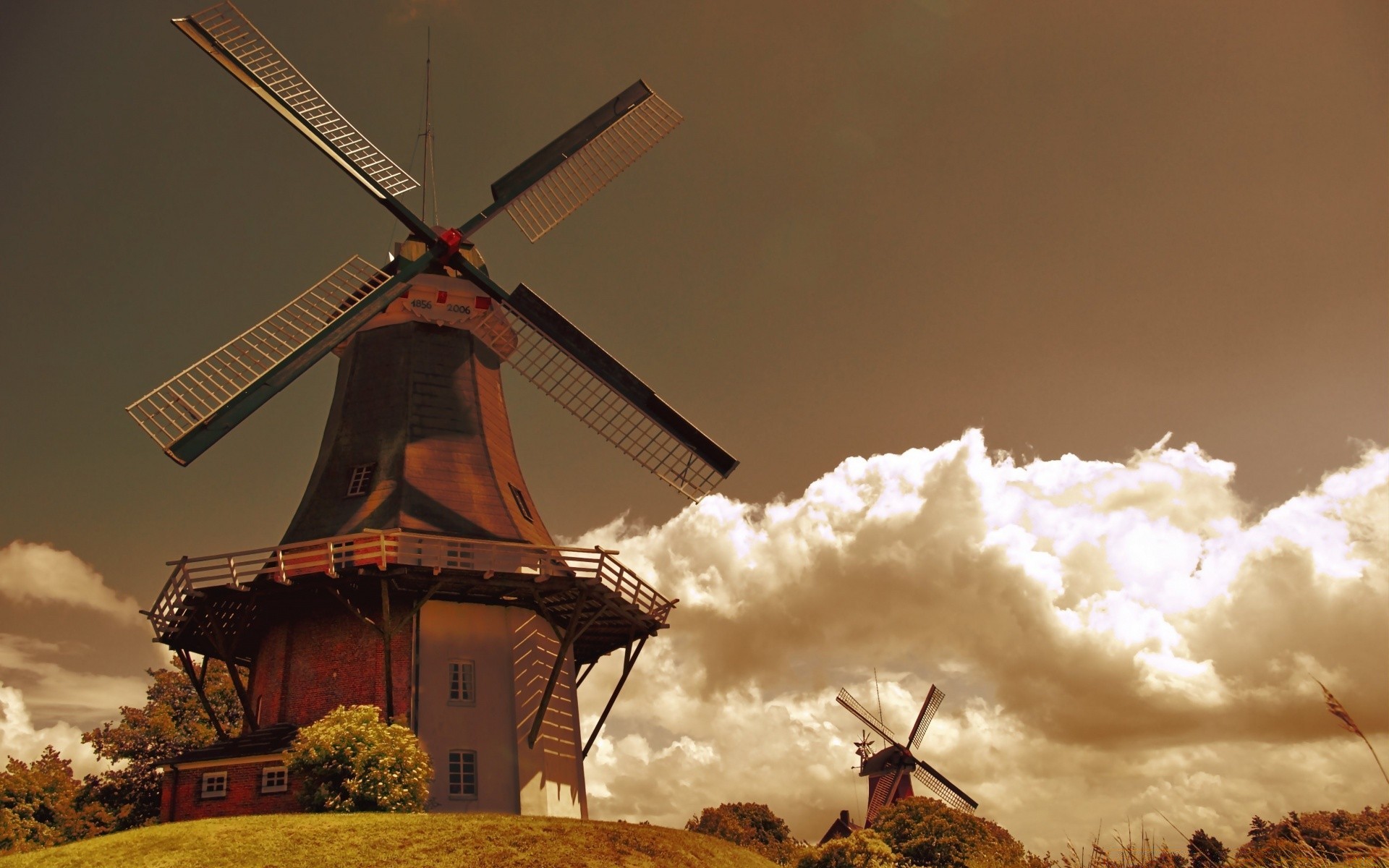 vintage windmill wind travel landscape grinder sky sunset outdoors energy farm architecture cloud evening dawn