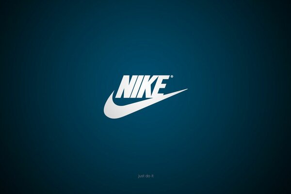 Nike logo on a blue background