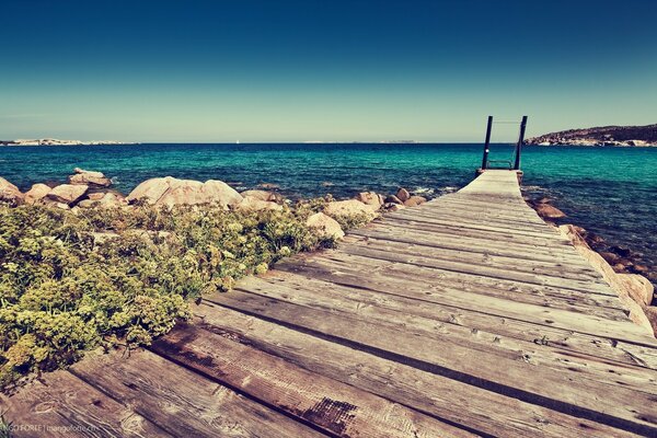 Wooden pier above the water