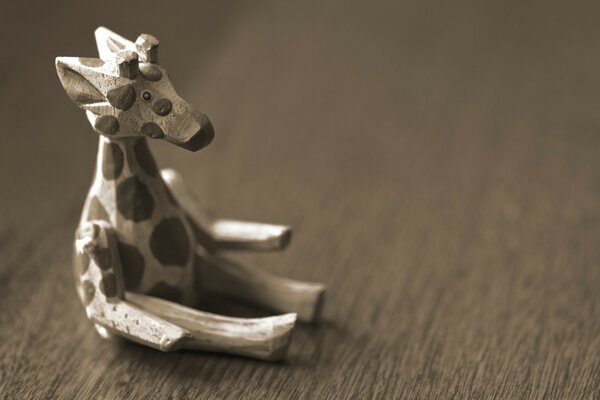 Wooden Toy sitting giraffe