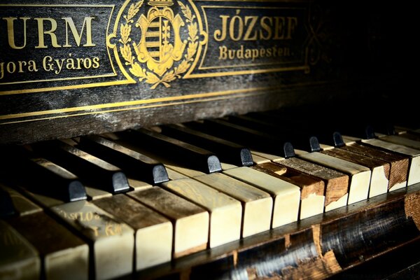 Dettagli del pianoforte vintage da vicino