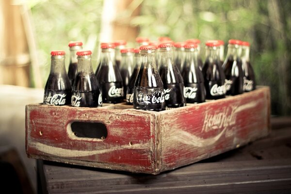 Imballaggio di Coca Cola in legno vintage