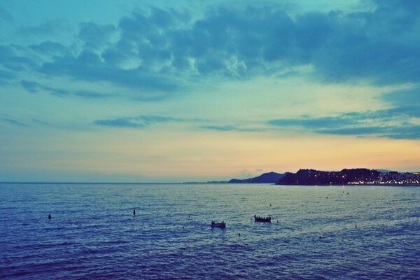 Águas calmas do mar