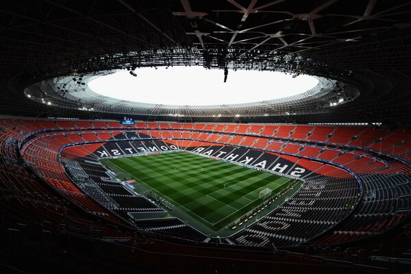 Vista superior do campo de futebol