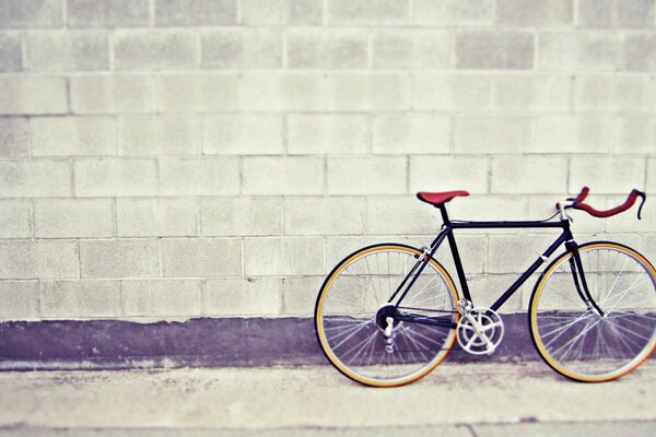 Retro-Foto. Fahrrad an der Wand