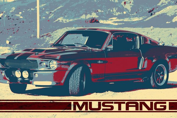 Ford Mustang em estilo vintage