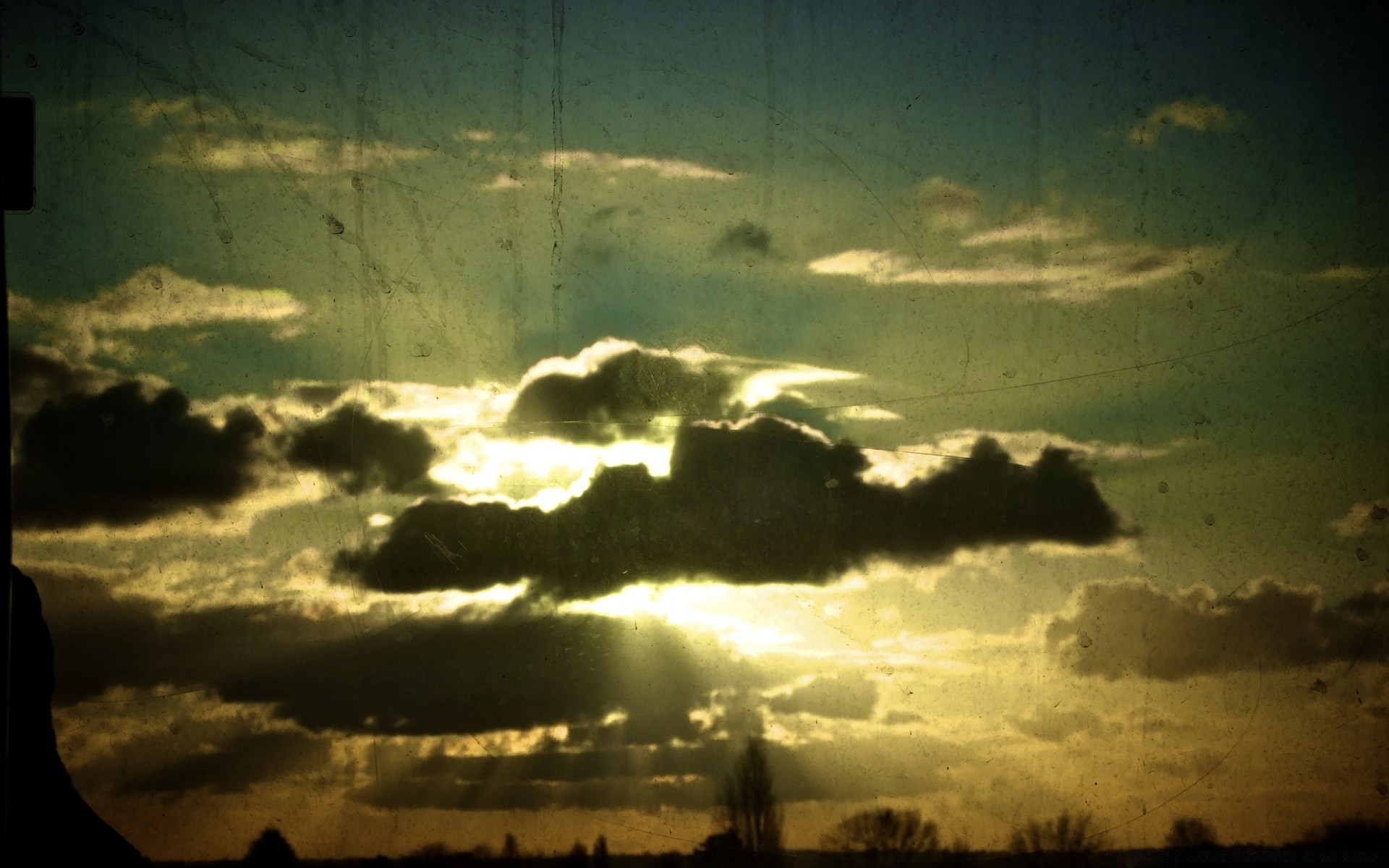 vintage pôr do sol silhueta tempestade luz paisagem tempo luz de fundo céu noite amanhecer escuro nuvem sol