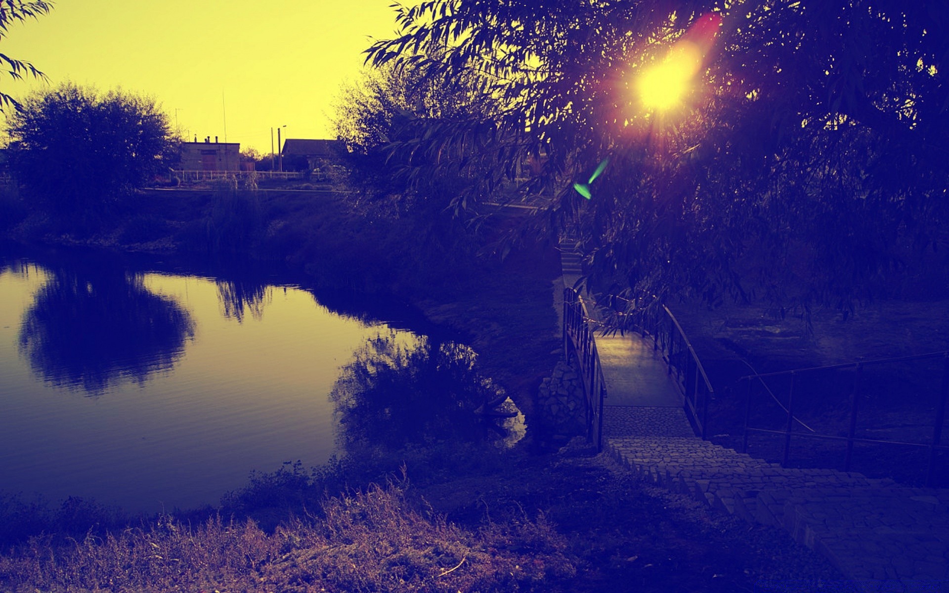 jahrgang dämmerung landschaft sonnenuntergang baum abend wasser natur nebel dämmerung see im freien licht sonne reflexion himmel nebel fluss gutes wetter reisen