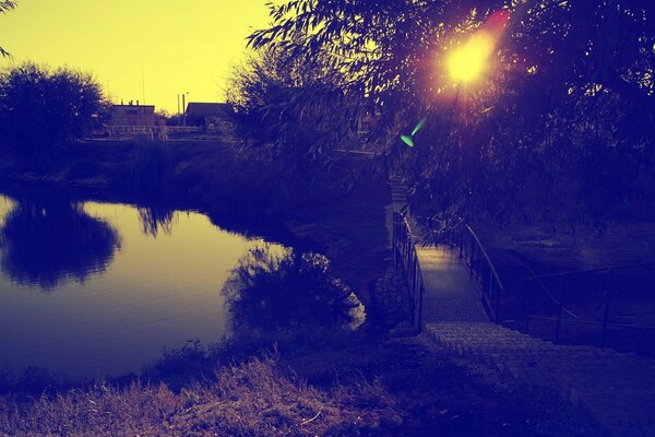 Sunset Bridge Lake Pacification