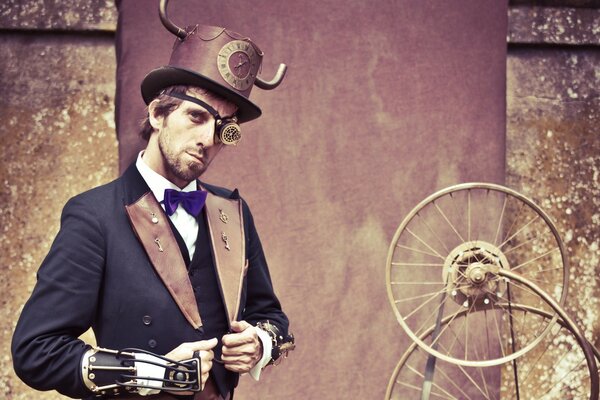 Vintage retro shot of a man in a monocle