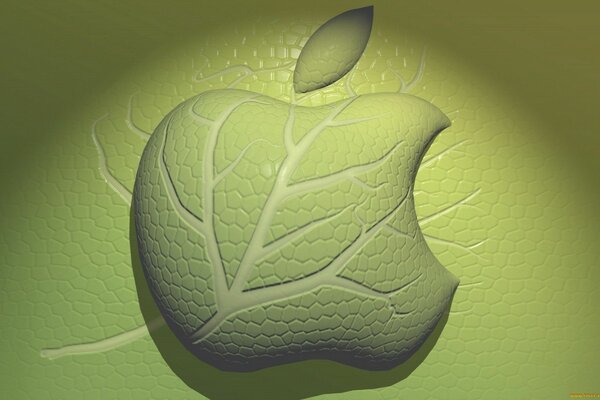 Apple-Logo mit Laubblättern