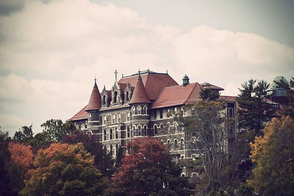 Beautiful old autumn house