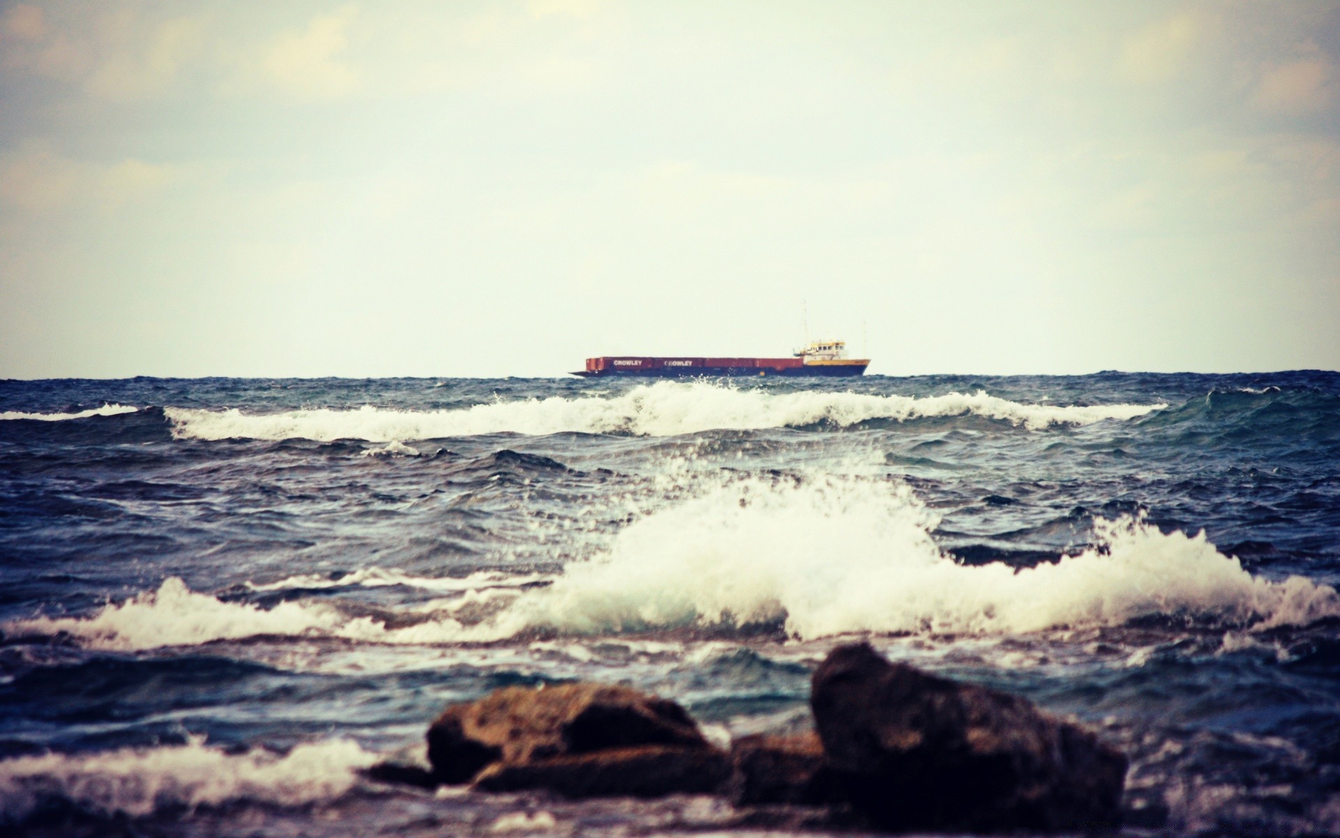 vintage water sea ocean surf beach seashore wave seascape storm sunset landscape travel dawn