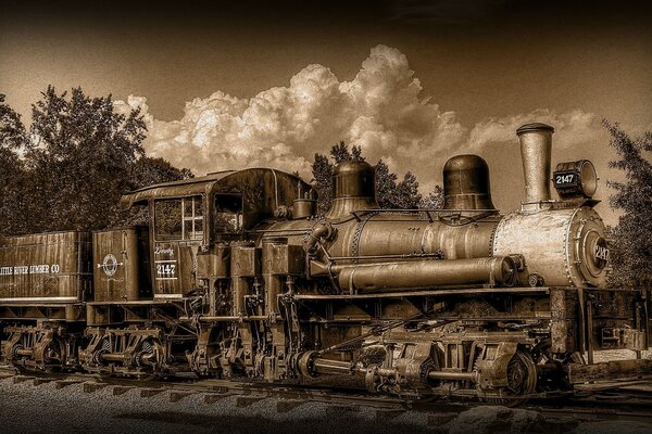 Beautiful vintage railway train