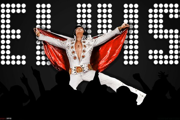 Actuación de Elvis Presley en el escenario