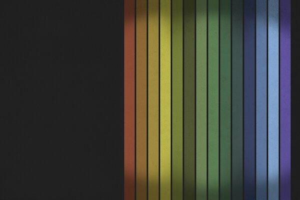 Rainbow stripes on black