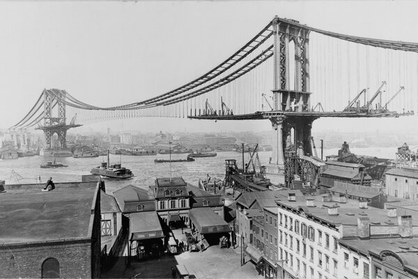 Suspension bridge for transport in the city