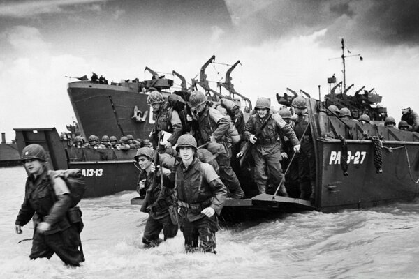 American Marines. Landing in Normandy