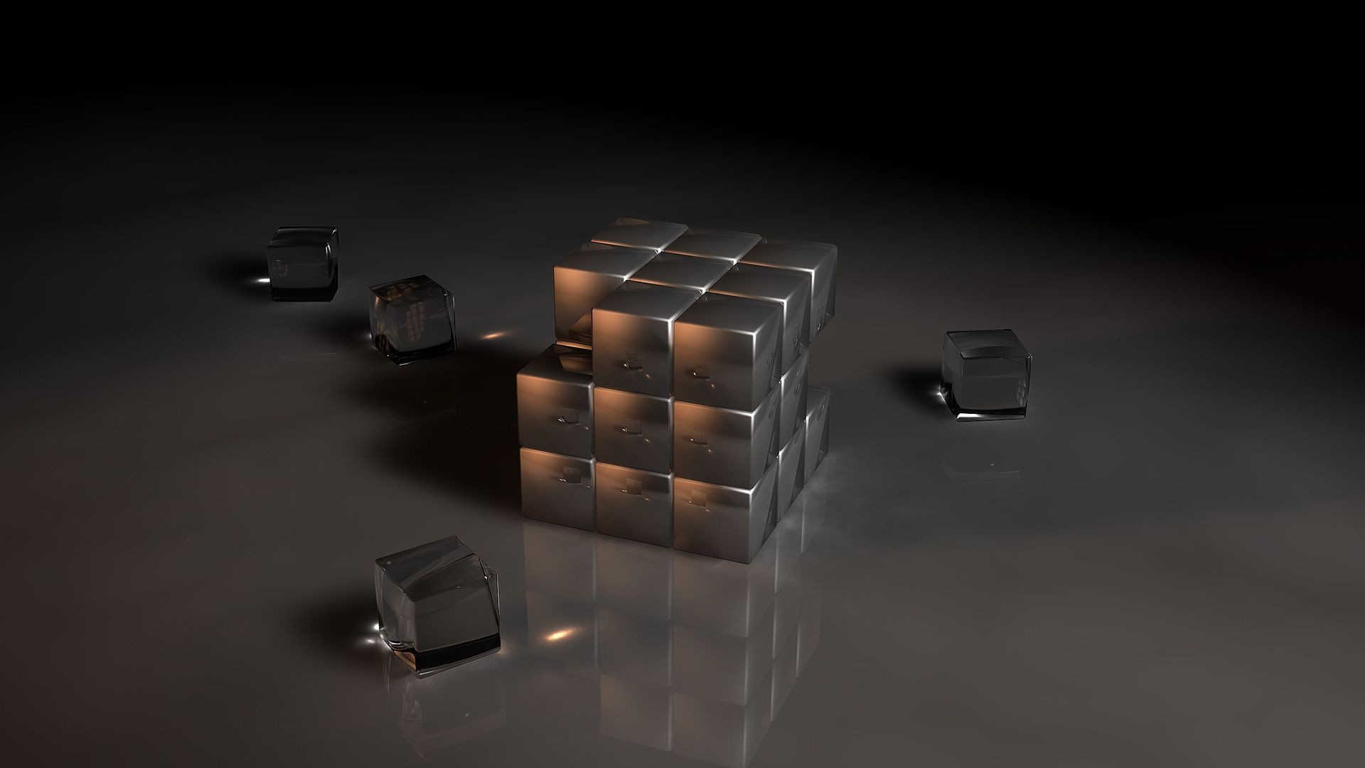 geometric shapes still life cube light