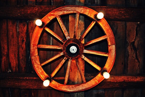 Old wooden wheel