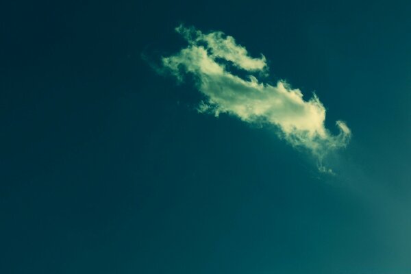 A lonely cloud runs across the sky