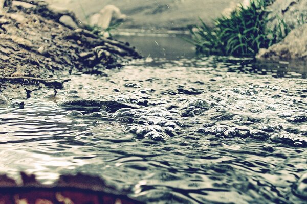 Vintage Bild von sprudelnden Fluss