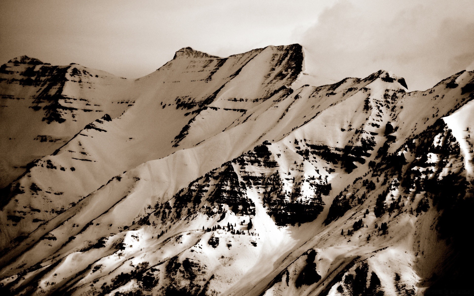 vintage snow mountain landscape rock nature winter ice cold