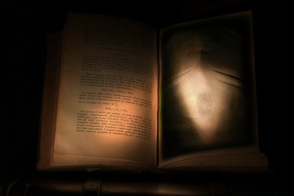 Art in a Vintage book in a Dark Light