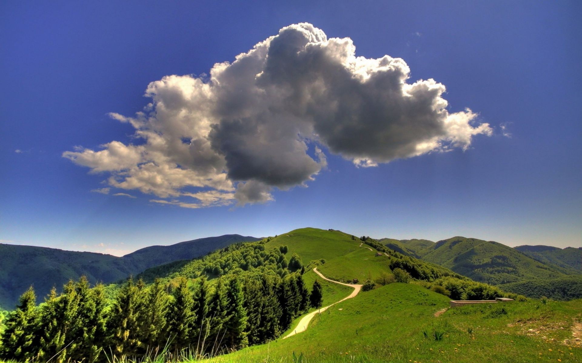 hills landscape mountain sky travel nature outdoors tree hill wood summer daylight fair weather grass scenic valley