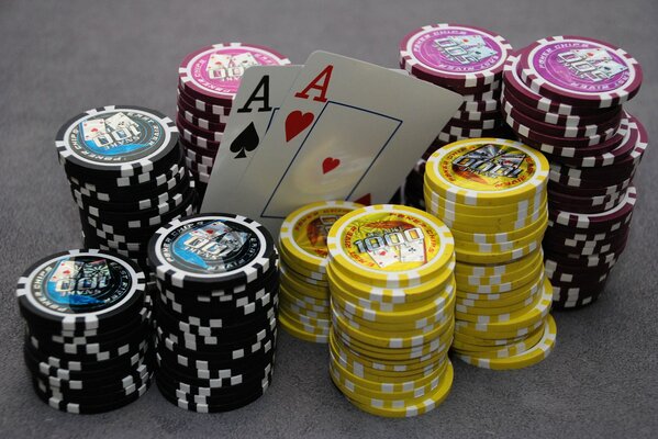 Poker chips and cards