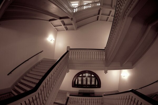 Vintage photo of stairs indoors