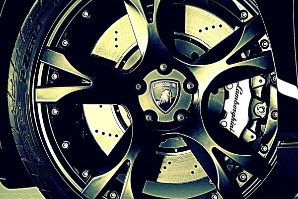 Disc of a Lamborghini car