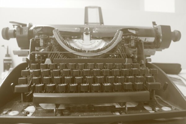 A typewriter in a vintage photo