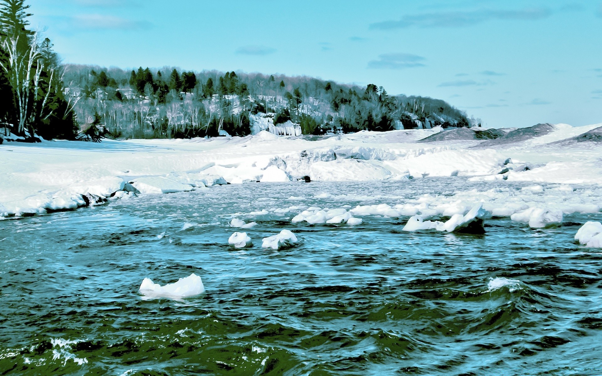 vintage eau nature neige froid hiver en plein air voyage paysage glace givré mer rivière