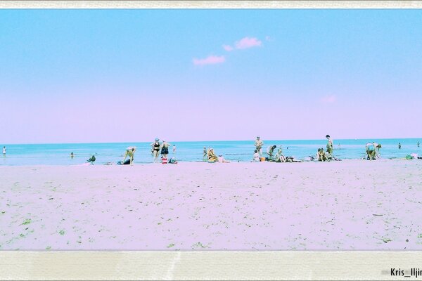 Vintage foto en la playa