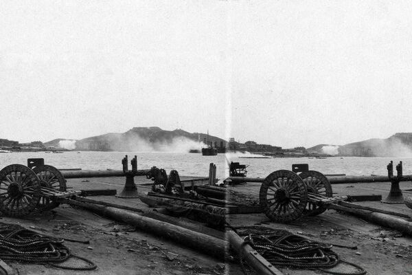 Sistema de transporte Vintage en la costa